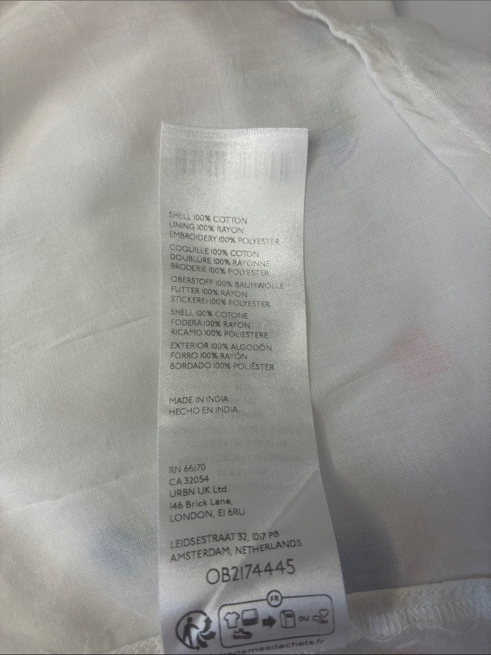 Anthropologie Somerset Embroidered Mini Dress White Floral M - Picture 11 of 11
